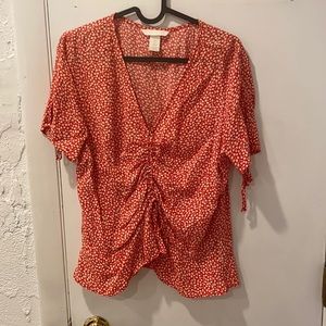 Red chiffon Zara shirt- size medium